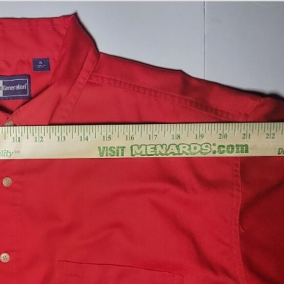 Blue Generation Mens Red Short Sleeve Button Up One Pocket Shirt Size XL - Picture 9 of 11